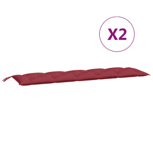 Weinrote Gartenbankauflagen, 2er Set, 180 cm