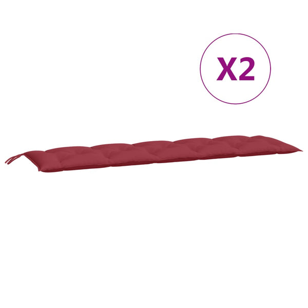 Weinrote Gartenbankauflagen, 2er Set, 180 cm