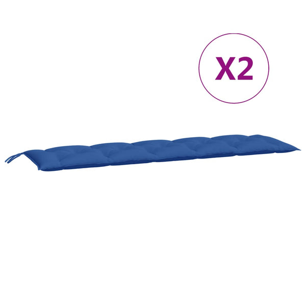 Blaue Gartenbank Auflagen 180 cm, 2er-Set