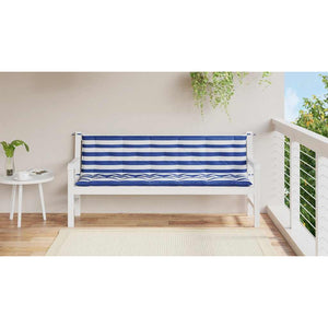 Gartenbank Auflagen 2er Set Blau-Weiß