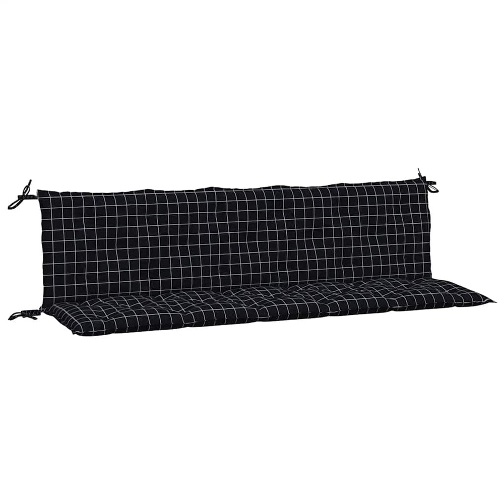 Gartenbank Auflagen 2er Set Schwarz Karomuster