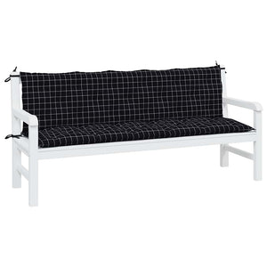 Gartenbank Auflagen 2er Set Schwarz Karomuster