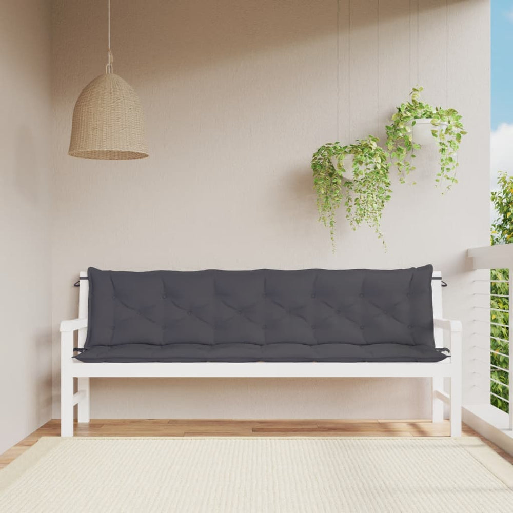 Gartenbank Auflagen 2er Set Anthrazit