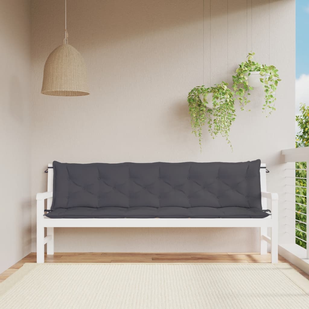 Gartenbank Auflagen 2er Set Anthrazit