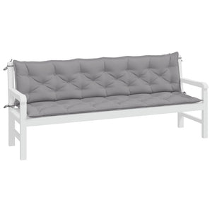 Gartenbank Auflagen 2er Set Grau 200 cm