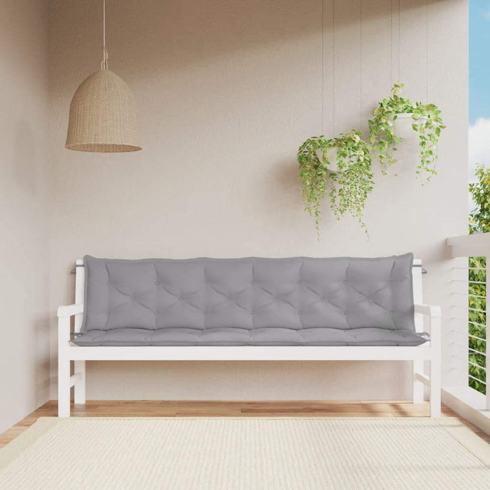 Gartenbank Auflagen 2er Set Grau 200 cm