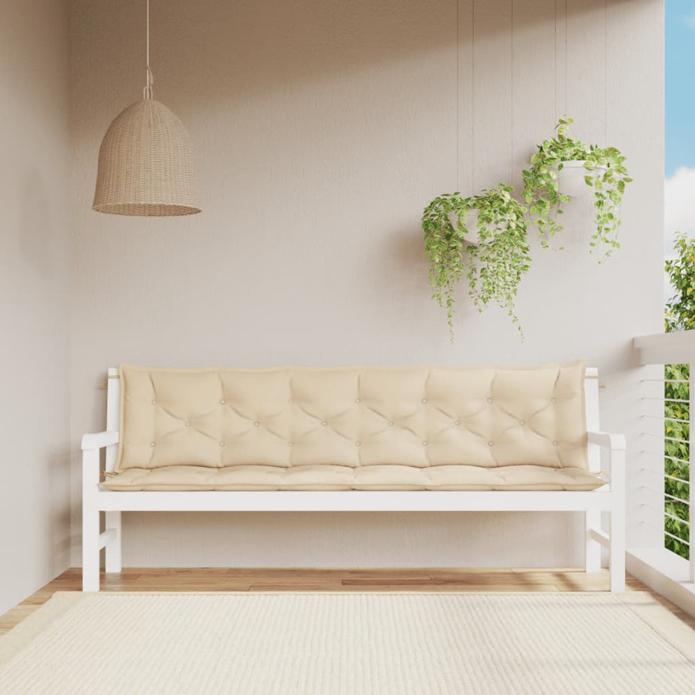 Gartenbank Auflagen Beige 2er Set