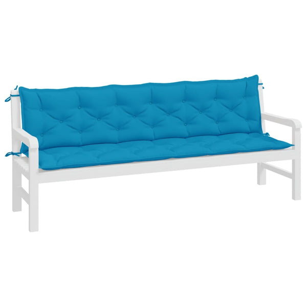 Hellblaue Gartenbank Auflagen 2er-Set
