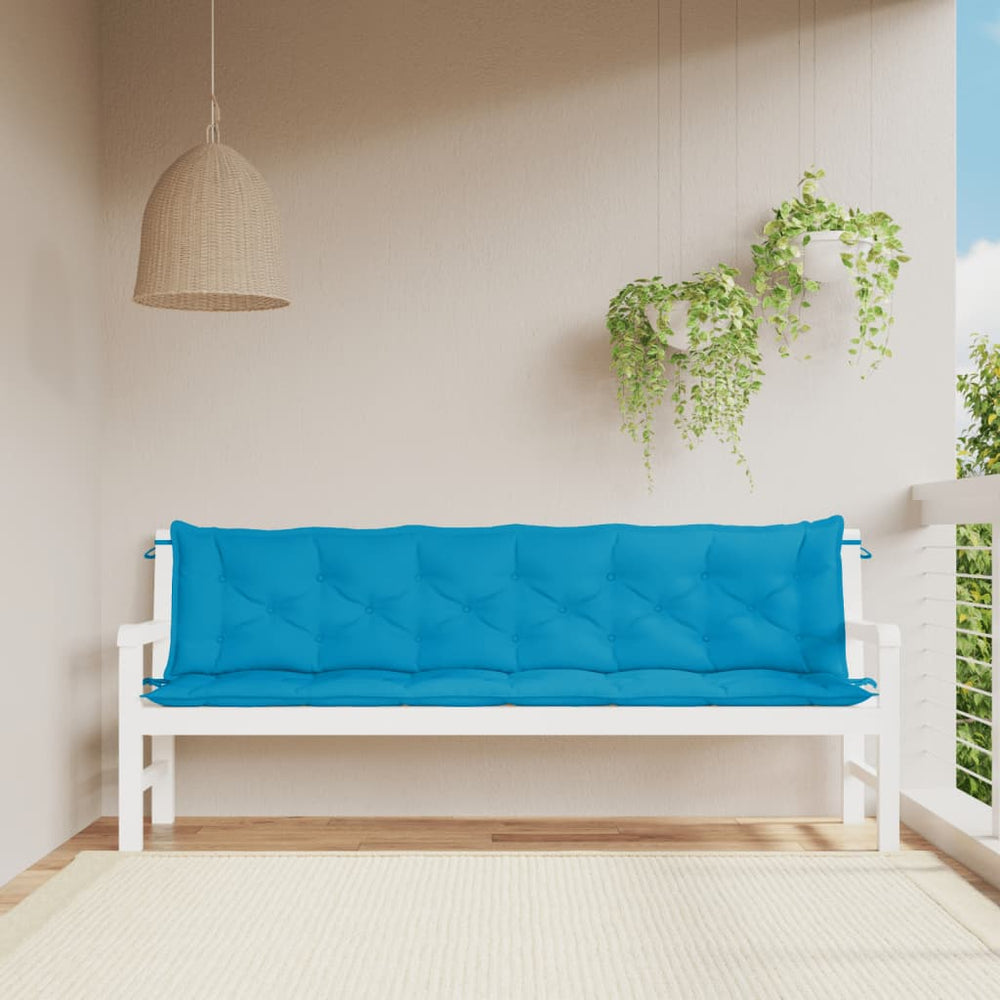 Hellblaue Gartenbank Auflagen 2er-Set
