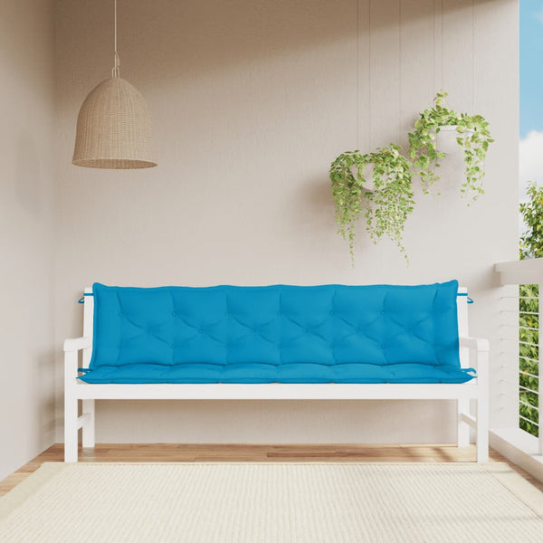 Hellblaue Gartenbank Auflagen 2er-Set