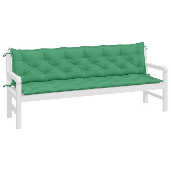 vidaXL Coussins pour banc de jardin 2 pcs Vert 200x50x7 cm Tissu Oxford