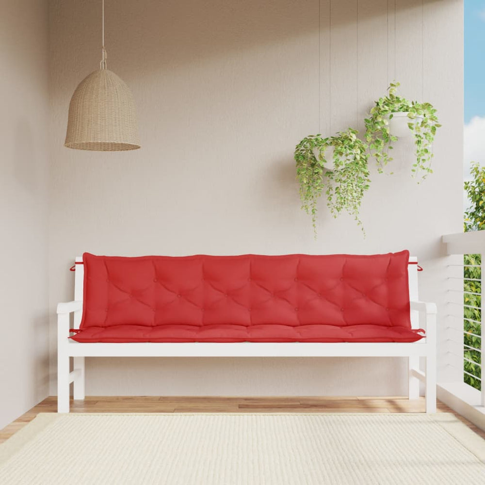 Gartenbank Auflagen Rot 200x50 cm – 2er Set