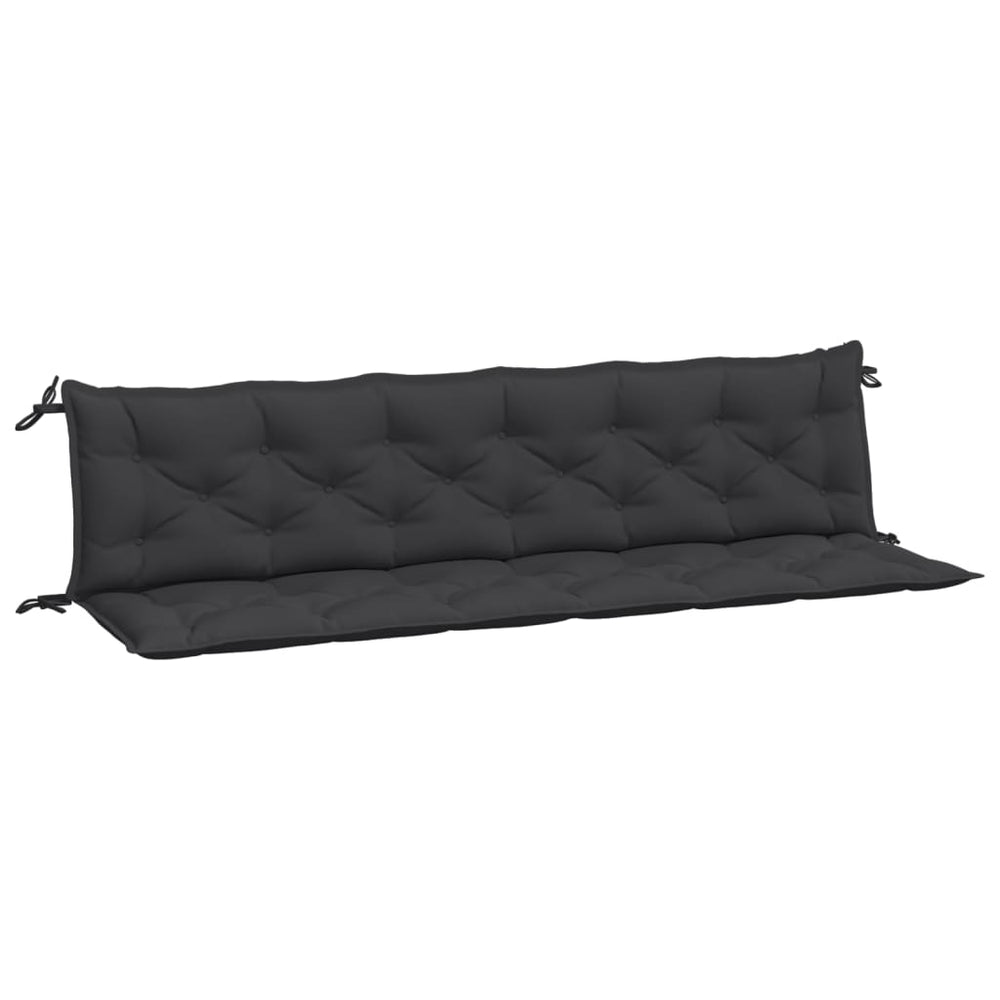 Gartenbank Auflagen 2er Set Schwarz 200x50 cm