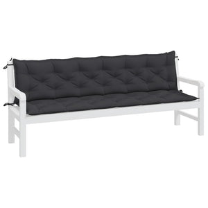 Gartenbank Auflagen 2er Set Schwarz 200x50 cm