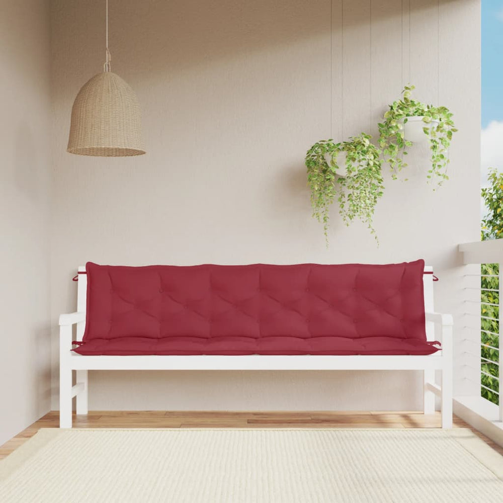 Weinrote Gartenbank Auflagen 2er Set