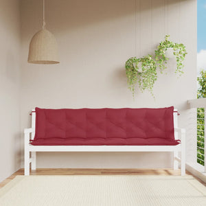 Weinrote Gartenbank Auflagen 2er Set