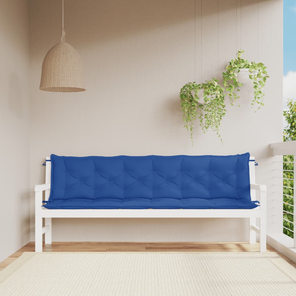 Gartenbank Auflagen 2er Set Blau 200 cm