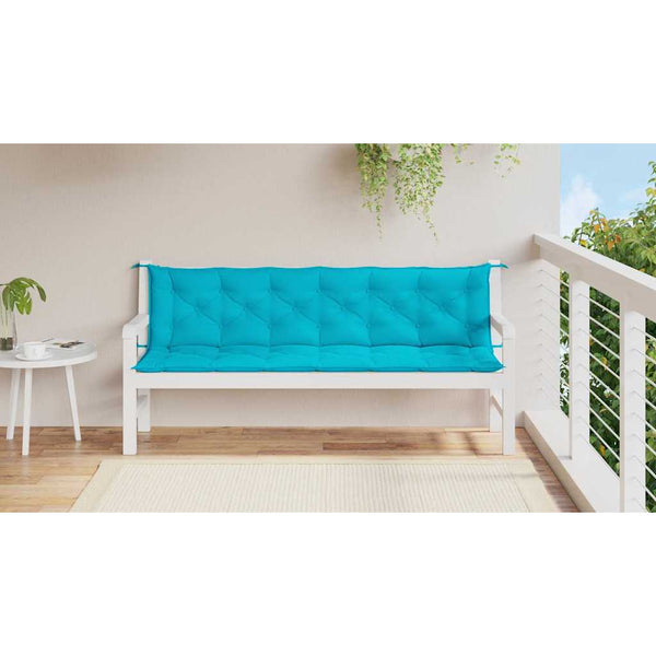Türkise Gartenbank Auflagen 2er Set 200 cm
