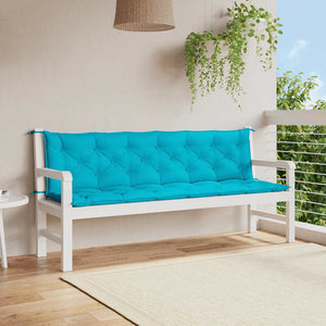 Türkise Gartenbank Auflagen 2er Set 200 cm
