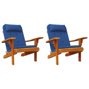 Blaue Stuhlkissen, 2er Set, 58x77 cm