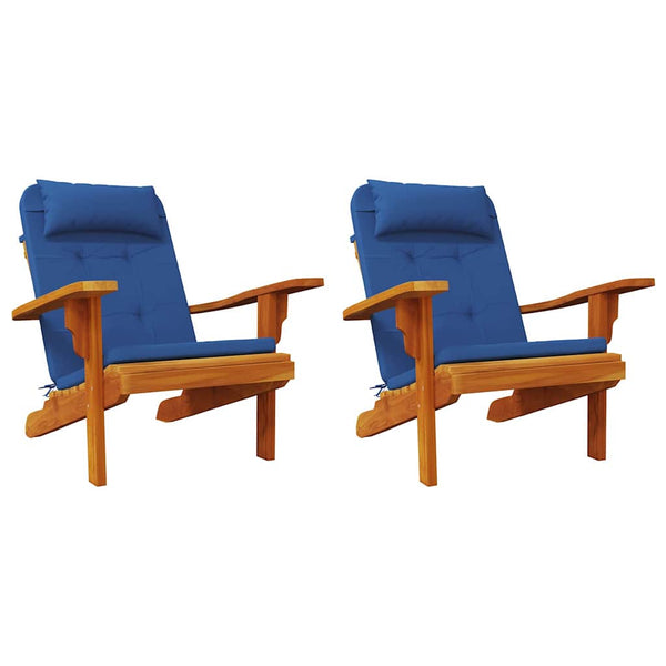 Blaue Stuhlkissen, 2er Set, 58x77 cm