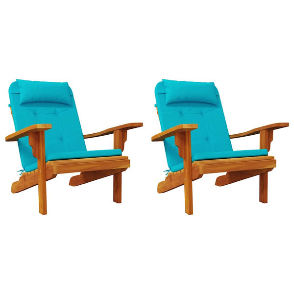 vidaXL Coussins de chaise Uni 2 pcs Turquoise 58 x 77 x 4,5 cm Tissu Oxford