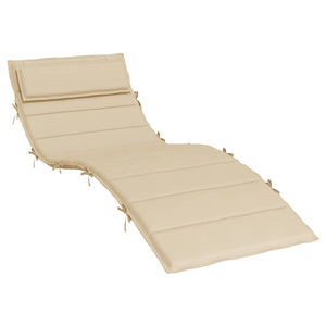 Beige Sonnenliegen Auflage 180x60 cm