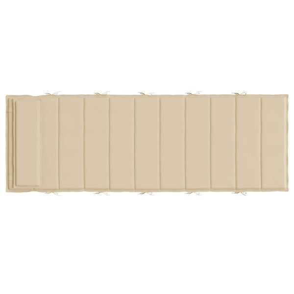 Beige Sonnenliegen Auflage 180x60 cm
