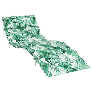 vidaXL Coussin pour chaise longue motif feuilles 180x60x4 cm Tissu Oxford