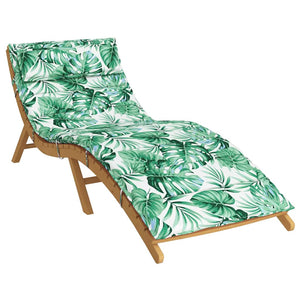 vidaXL Coussin pour chaise longue motif feuilles 180x60x4 cm Tissu Oxford
