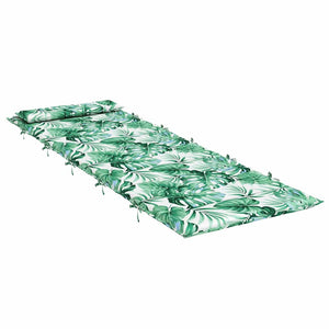 vidaXL Coussin pour chaise longue motif feuilles 180x60x4 cm Tissu Oxford