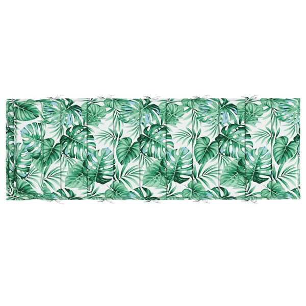 vidaXL Coussin pour chaise longue motif feuilles 180x60x4 cm Tissu Oxford