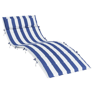 Sonnenliegen Auflage Blau-Weiß Gestreift 180x60