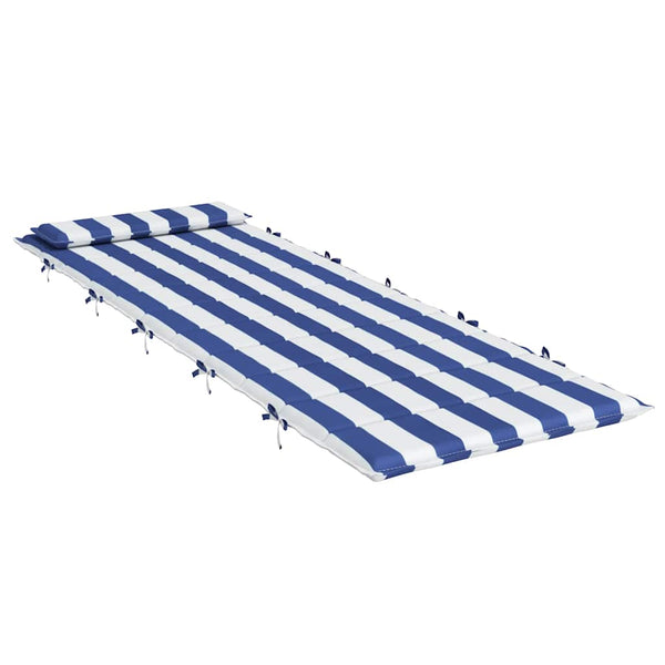 Sonnenliegen Auflage Blau-Weiß Gestreift 180x60