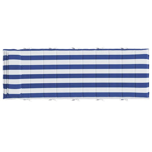 Sonnenliegen Auflage Blau-Weiß Gestreift 180x60