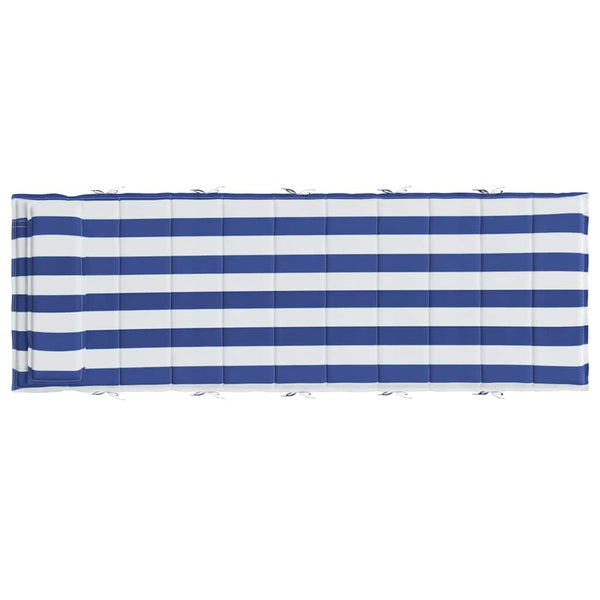 Sonnenliegen Auflage Blau-Weiß Gestreift 180x60