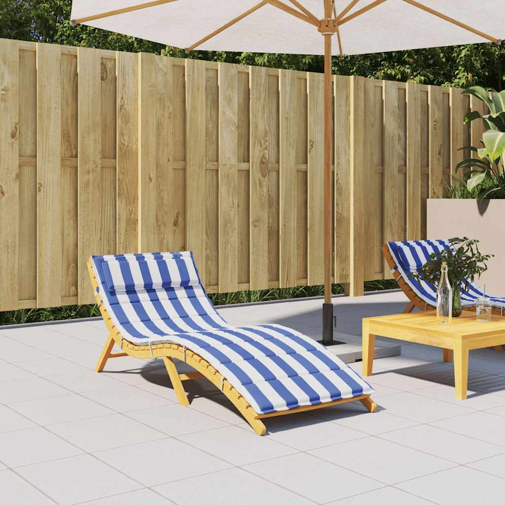 Sonnenliegen Auflage Blau-Weiß Gestreift 180x60