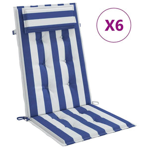 Hochlehner Auflagen 6er-Set Blau/Weiß