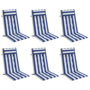Hochlehner Auflagen 6er-Set Blau/Weiß