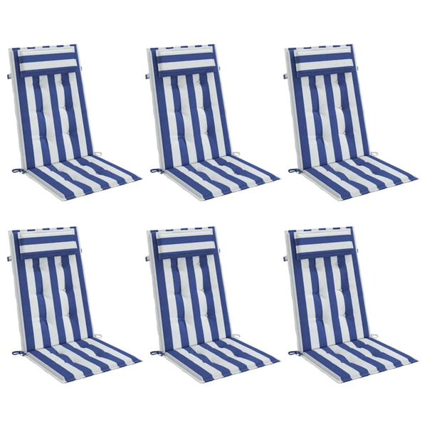 Hochlehner Auflagen 6er-Set Blau/Weiß