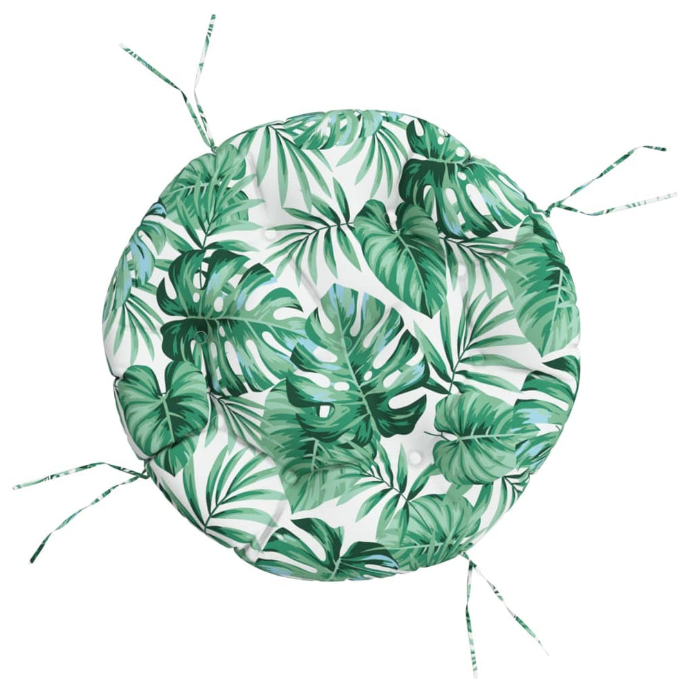 Rundes Kissen mit Blattmuster, Ø 60cm
