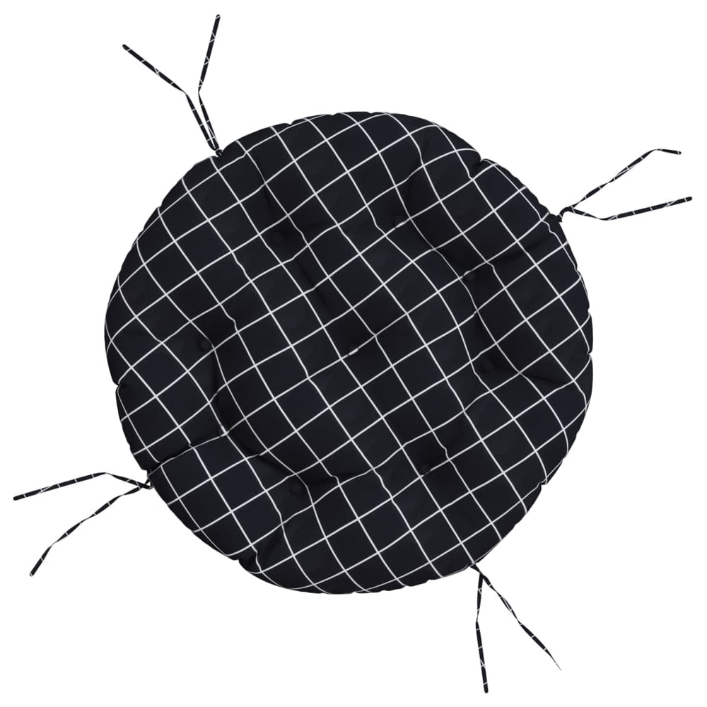 Rundes Kissen Schwarz Karomuster Ø 60cm