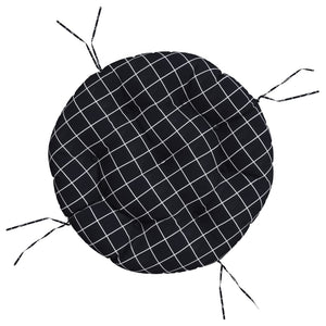 Rundes Kissen Schwarz Karomuster Ø 60cm