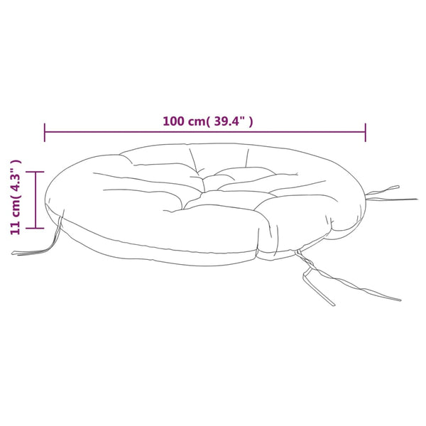 Rundes Kissen mit Blattmuster, Ø 100 cm