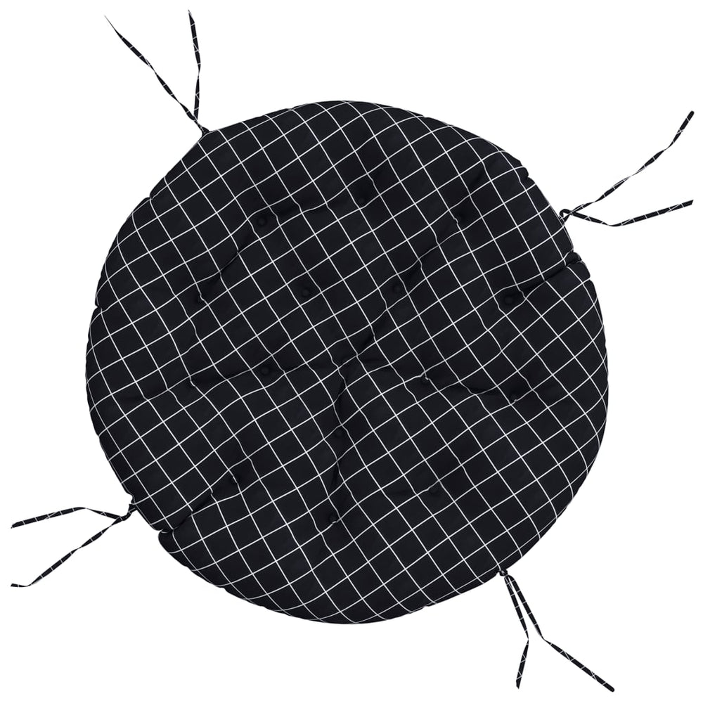 Rundes Sitzkissen Schwarz Karomuster Ø100cm