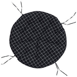 Rundes Sitzkissen Schwarz Karomuster Ø100cm