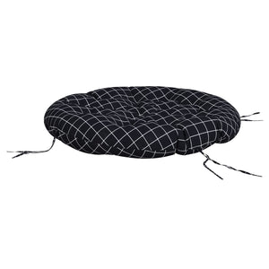 Rundes Sitzkissen Schwarz Karomuster Ø100cm