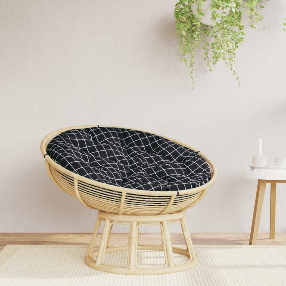 Rundes Sitzkissen Schwarz Karomuster Ø100cm
