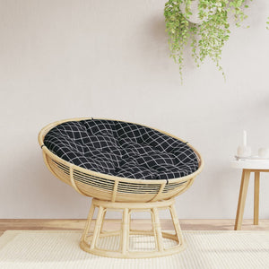 Rundes Sitzkissen Schwarz Karomuster Ø100cm