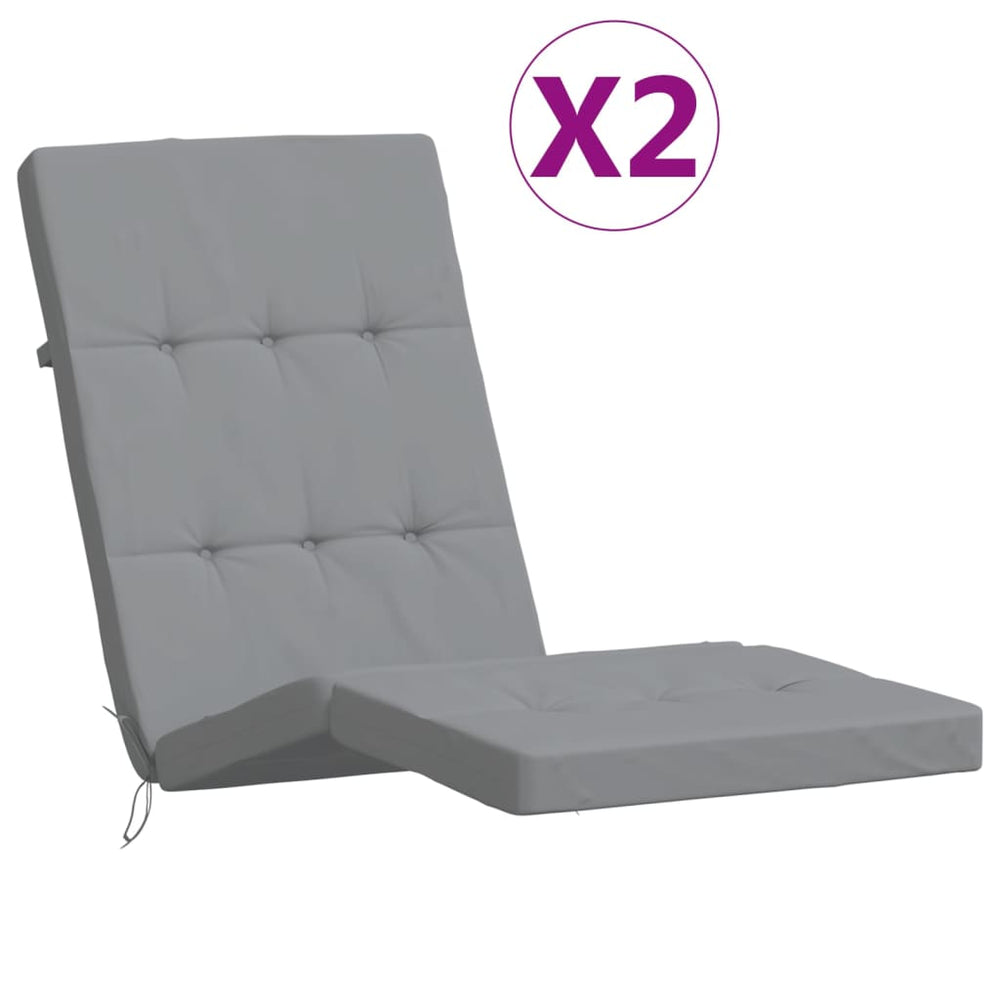 Liegestuhlauflagen 2er-Set Grau Oxford-Gewebe
